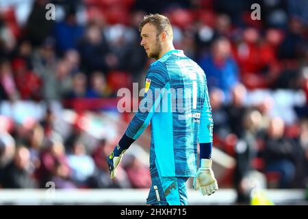 Oakwell, Barnsley, Angleterre - 12th mars 2022 Marek Rodák Goalkeeper de Fulham - pendant le jeu Barnsley v Fulham, Sky Bet EFL Championship 2021/22, à Oakwell, Barnsley, Angleterre - 12th mars 2022 crédit: Arthur Haigh/WhiteRosePhotos/Alamy Live News Banque D'Images