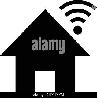 Icône maison et icône wifi. Vecteur modifiable. Illustration de Vecteur