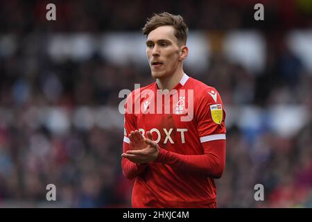 NOTTINGHAM, ROYAUME-UNI. 12th MARS James Garner de la forêt de Nottingham lors du match de championnat Sky Bet entre la forêt de Nottingham et Reading au City Ground, Nottingham, le samedi 12th mars 2022. (Crédit : Jon Hobley | MI News) Banque D'Images