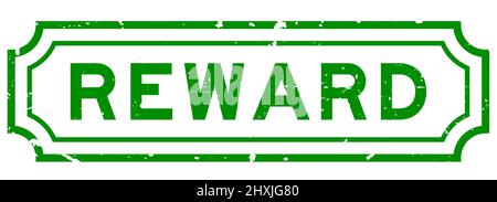 Grunge vert mot récompense carré caoutchouc cachet sur fond blanc Illustration de Vecteur