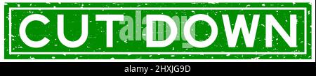 Grafez le mot vert découpé carré joint en caoutchouc estampé sur fond blanc Illustration de Vecteur