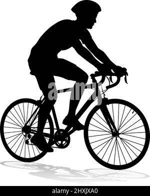 Vélo et cycliste Silhouette Illustration de Vecteur