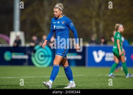 Durham, Royaume-Uni. 13th mars 2022. Becky Salicki de Durham lors du match de football FA WSL 2 entre Durham et Coventry United au parc sportif de Maiden Castle à Durham, en Angleterre. Richard Callis/SPP crédit: SPP Sport Press photo. /Alamy Live News Banque D'Images