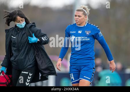 Durham, Royaume-Uni. 13th mars 2022. Becky Salicki de Durham lors du match de football FA WSL 2 entre Durham et Coventry United au parc sportif de Maiden Castle à Durham, en Angleterre. Richard Callis/SPP crédit: SPP Sport Press photo. /Alamy Live News Banque D'Images