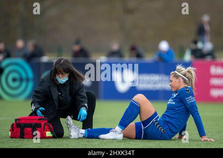 Durham, Royaume-Uni. 13th mars 2022. Becky Salicki de Durham lors du match de football FA WSL 2 entre Durham et Coventry United au parc sportif de Maiden Castle à Durham, en Angleterre. Richard Callis/SPP crédit: SPP Sport Press photo. /Alamy Live News Banque D'Images