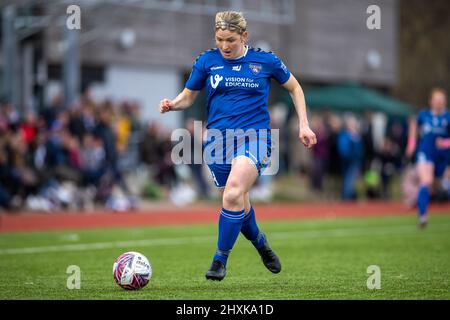 Durham, Royaume-Uni. 13th mars 2022. Abby Holmes de Durham lors du match de football FA WSL 2 entre Durham et Coventry United au parc sportif Maiden Castle à Durham, en Angleterre. Richard Callis/SPP crédit: SPP Sport Press photo. /Alamy Live News Banque D'Images