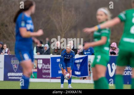 Durham, Royaume-Uni. 13th mars 2022. Becky Salicki de Durham lors du match de football FA WSL 2 entre Durham et Coventry United au parc sportif de Maiden Castle à Durham, en Angleterre. Richard Callis/SPP crédit: SPP Sport Press photo. /Alamy Live News Banque D'Images