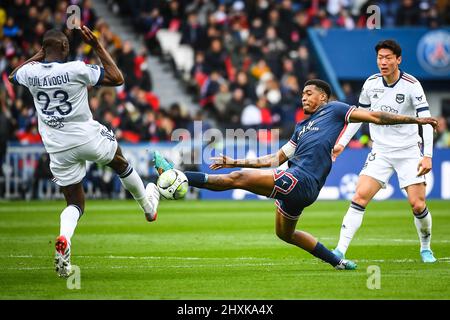 Presnel KIMPEMBE de PSG lors du championnat de Fench Ligue 1, match de football entre Paris Saint-Germain et Girondins de Bordeaux le 13 mars 2022 au stade du Parc des Princes à Paris, France - photo: Matthieu Mirville/DPPI/LiveMedia Banque D'Images