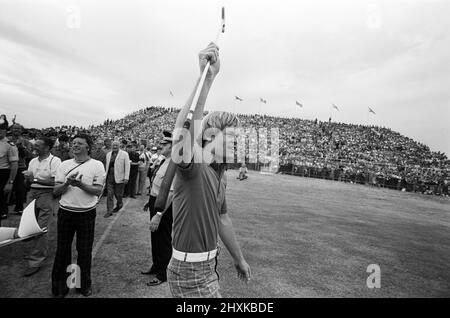 British Open 1976. Royal Birkdale Golf Club, Southport, Sefton, Merseyside, 10th juillet 1976. Open Champion 1976, Johnny Miller. Banque D'Images