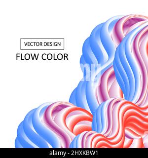 Design moderne et créatif forme 3d.Modèle de conception d'arrière-plan abstrait couleur liquide pour utilisation couverture d'élément, bannière, publicité, prospectus, carte,et wa Banque D'Images