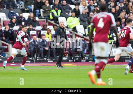 13th mars 2022 ; London Stadium, Londres, Angleterre ; Premier League football West Ham versus Aston Villa ; West Ham United Manager David Moyes Banque D'Images