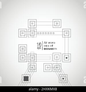 Carrés complexes les uns à l'intérieur des autres. Illustration de Vecteur