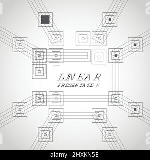 Carrés complexes les uns à l'intérieur des autres. Illustration de Vecteur