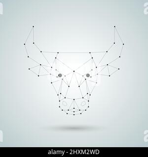 Tête de taureau à vecteur polygonal Illustration de Vecteur