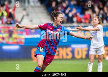 Barcelone, Catalogne. 13th mars 2022. Marta Torrejon du FC Barcelone Célébrez un but lors du match Primera Iberdrola entre le FC Barcelone Femeni et le Real Madrid Femenino au stade Johan Cruyff. Score final; FC Barcelona Femeni 5:0 Real Madrid Femenino (Credit image: © Thiago Prudencio/DAX via ZUMA Press Wire) Banque D'Images