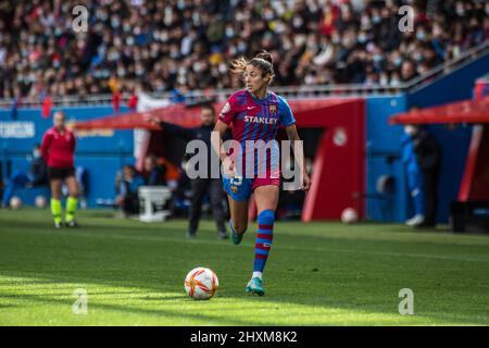 Barcelone, Catalogne. 13th mars 2022. Leila Ouahabi du FC Barcelone en action pendant le match Primera Iberdrola entre le FC Barcelone Femeni et le Real Madrid Femenino au stade Johan Cruyff. Score final; FC Barcelona Femeni 5:0 Real Madrid Femenino (Credit image: © Thiago Prudencio/DAX via ZUMA Press Wire) Banque D'Images