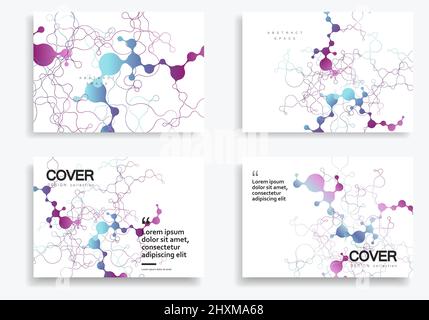 Arrière-plan géométrique abstrait de la brochure avec lignes et points connectés Illustration de Vecteur