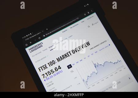 Le site Web de Hargreaves Lansdown vu sur une tablette Banque D'Images