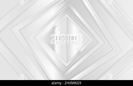 Arrière-plan abstrait élégant de luxe avec lignes argentées en forme de losange et éléments de cadre en dégradé. Illustration de Vecteur