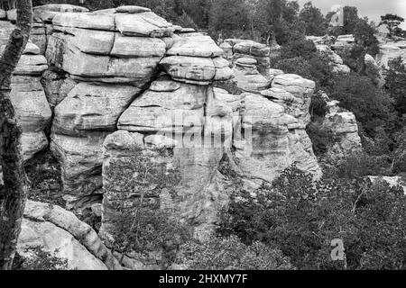 Formations rocheuses au parc national Garden of the Gods, dans le sud de l'Illinois Banque D'Images