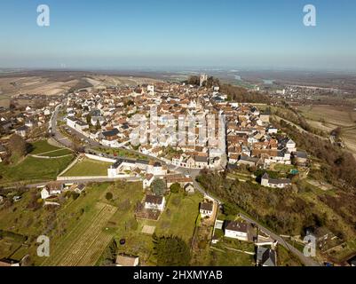 Belles collines de Sancerre et son vignoble. Banque D'Images