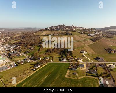 Belles collines de Sancerre et son vignoble. Banque D'Images