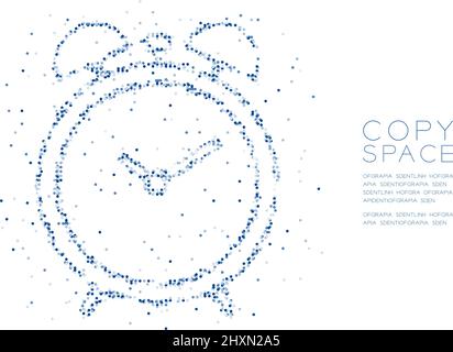 Résumé géométrique cercle point molécule modèle de particules forme d'alarme, technologie VR rappel de temps concept conception bleu illustration isolée Illustration de Vecteur