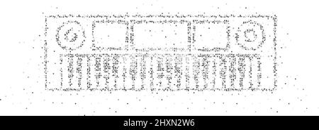 Résumé géométrique cercle point pixel motif forme du clavier, instrument de musique concept design noir illustration couleur sur fond blanc avec Copy spa Illustration de Vecteur