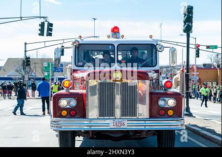 Worcester Fire Department St. Patrick's Day Parade, Worcester, Massachusetts, 13 mars 2022 Banque D'Images