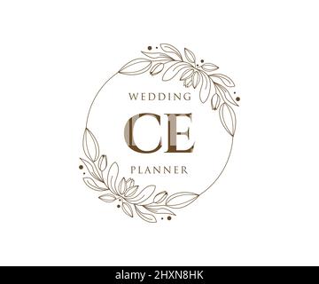 Ce initiales lettre mariage monogramme collection de logos, dessin à la main moderne minimaliste et modèles floraux pour cartes d'invitation, Save the Date, élégant Illustration de Vecteur