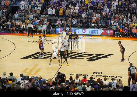 Phoenix, États-Unis d'Amérique. 13th mars 2022. Conseil lors du match de la National Basketball Association entre les Los Angeles Lakers et les Phoenix Suns au Footprint Center de Phoenix, Arizona. Edwin Rodriguez/SPP crédit: SPP Sport presse photo. /Alamy Live News Banque D'Images