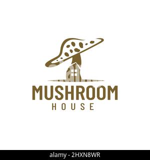 Le logo d'illustration de la maison aux champignons est parfait pour les logos de propriété, les bâtiments, les bâtiments, la nourriture Illustration de Vecteur