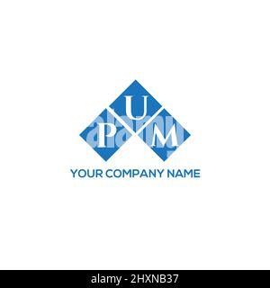 Logo de la lettre du PUM sur fond blanc. Concept de logo de la lettre d'initiales créatives de la PUM. Motif de lettre de la PUM. Banque D'Images