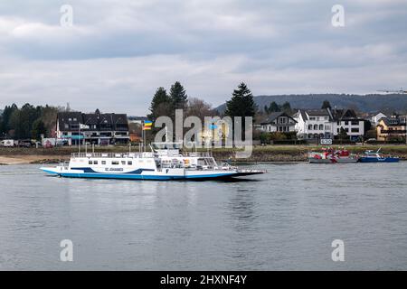 Linz am Rhein, Allemagne - 2022-03-12: Linz-Remagen-Ferry Banque D'Images