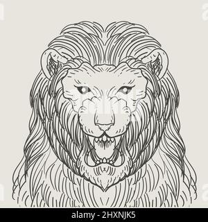 illustration de style lion vintage Illustration de Vecteur