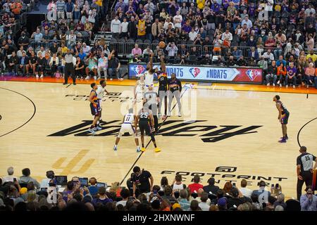 Phoenix, États-Unis d'Amérique. 13th mars 2022. Conseil lors du match de la National Basketball Association entre les Los Angeles Lakers et les Phoenix Suns au Footprint Center de Phoenix, Arizona. Edwin Rodriguez/SPP crédit: SPP Sport presse photo. /Alamy Live News Banque D'Images