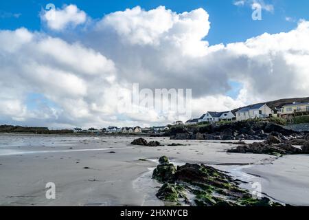 Narin dans le comté de Donegal, Irlande, vu de la plage. Banque D'Images