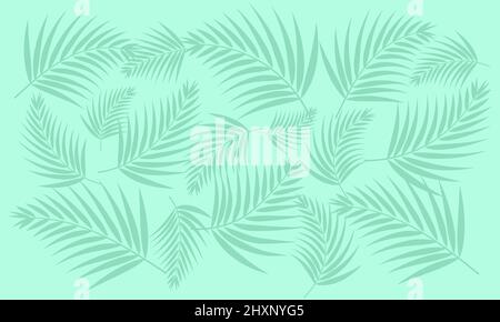 Le fond des feuilles de palmier tropical. Motif floral vert pâle. Banque D'Images
