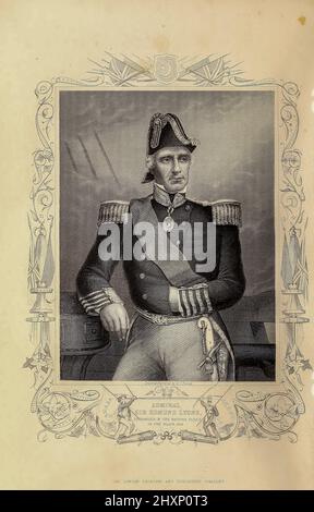 Sir Edmund Lyons, commandant de la flotte britannique dans la mer Noire la guerre de Crimée (1853-1856), d'après le livre ' l'histoire de la guerre actuelle avec la Russie : donnant tous les détails sur les opérations des armées alliées ' par Henry Tyrrell, Date de publication 1858 Éditeur [Londres] : The London Printing and Publishing Company (Limited) Banque D'Images