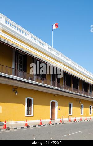 Pondichéry, Inde - 12 mars 2022 : Consulat général de France Banque D'Images