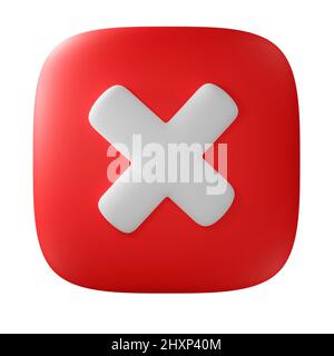 Bouton coche rouge, 3D affiche l'illustration. Banque D'Images