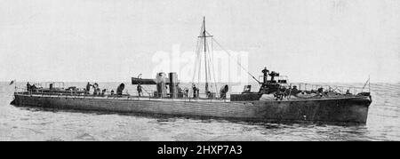 British Torpedo Boat, Havock, Photographie noir et blanc prise vers 1890s Banque D'Images