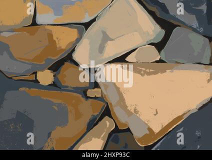 Texture pierre faite à la main, peinture de couleur saturée, couleur tactile. Pour l'art du jeu, le projet de conception, le concept cgi Banque D'Images