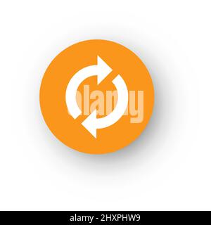 Bouton recharger ronde. Flèches de mouvement circulaires blanches Illustration de Vecteur