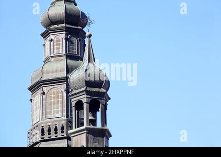 Clocher à bulbe. Architecte : Claude Amoudrus. Église Saint-Gervais-et-Protais. Saint-Gervais-les-bains. Haute-Savoie. Auvergne-Rhône-Alpes. France. Banque D'Images