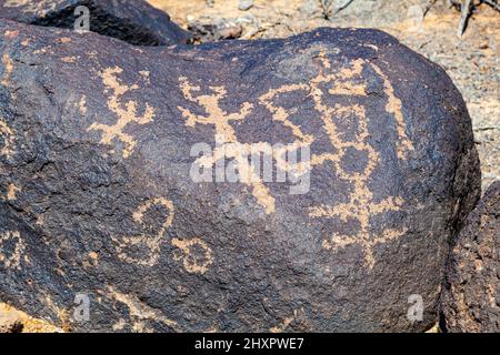 Petroglyph site, près de Gila Bend, Arizona Banque D'Images