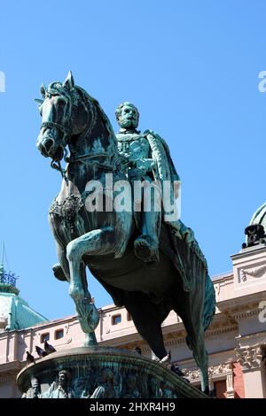 Le Monument dédié au Prince Mihailo Obrenovic Banque D'Images