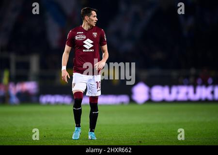 Turin, Italie. 13 mars 2022. SASA Lukic du Torino FC se présente lors du match de football de la série A entre le Torino FC et le FC Internazionale. Credit: Nicolò Campo/Alay Live News Banque D'Images