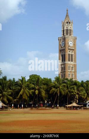 Rajabai Clock Tower, campus de l'Université de Mumbai, Mumbai, Maharashtra, Inde. Banque D'Images
