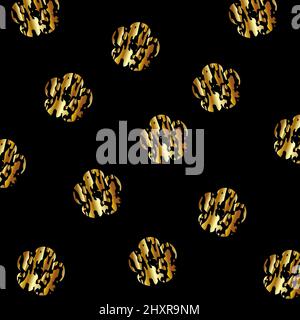 Arrière-plan abstrait de fleurs dorées sur fond noir Illustration de Vecteur